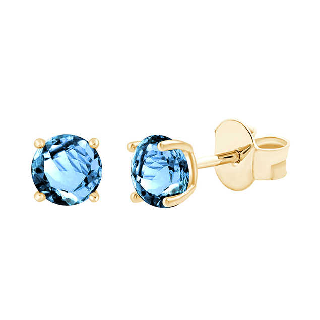 Boucles d'oreilles Puces Topaze Or Jaune