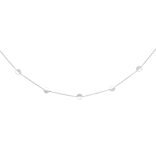 Collier Pastilles Diamant Or Blanc 18 Carats