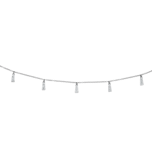 Collier Pampilles Diamant Or Blanc 18 Carats