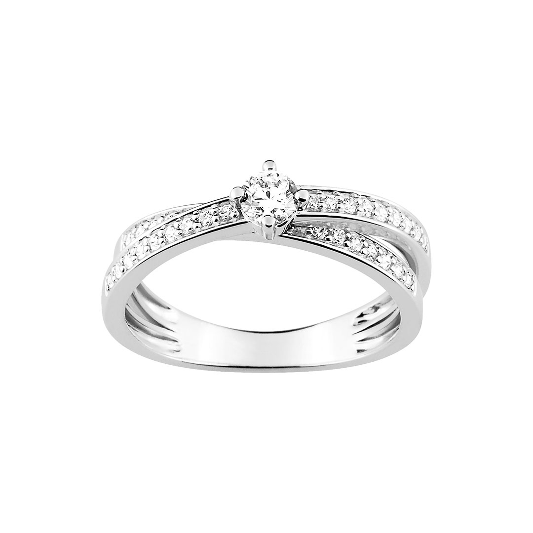 Bague Diamant Solitaire Accompagné