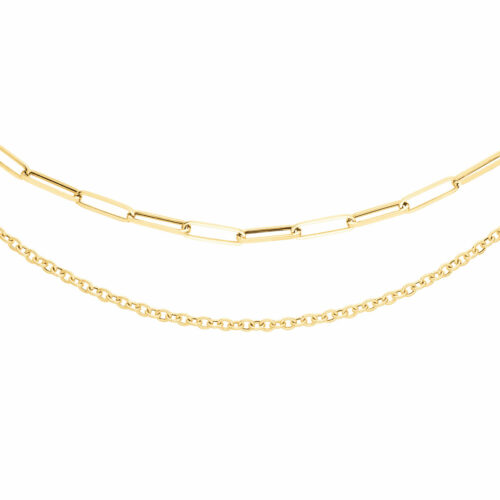 Collier double chaine or