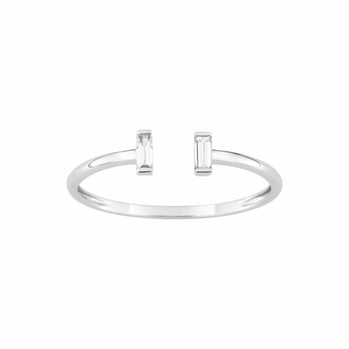 Bague Ouverte Diamant Baguette