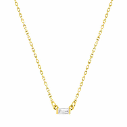 Collier Diamant Baguette Or
