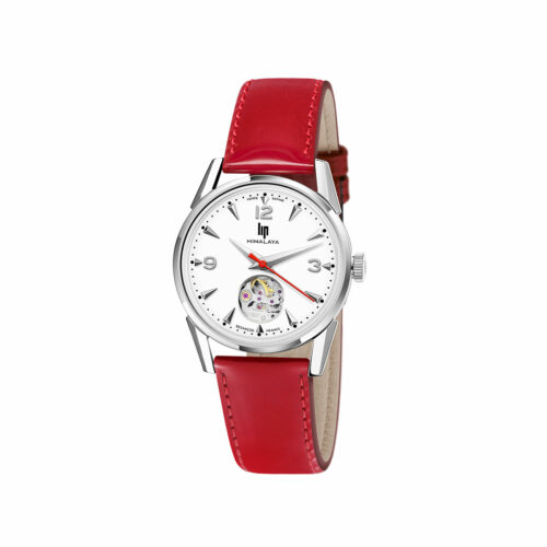 Montre Femme LIP Himalaya Coeur Battant 33mm Bracelet Cuir Rouge