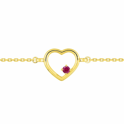 Bracelet coeur rubis