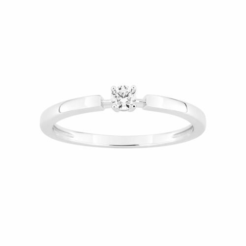 bague solitaire diamant or blanc