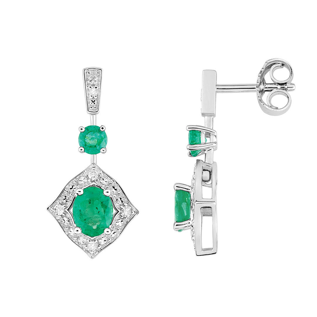 Boucles oreilles emeraude