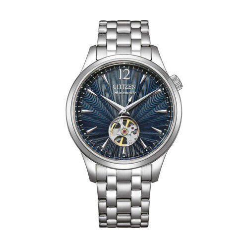 montre citizen acier cadran bleu