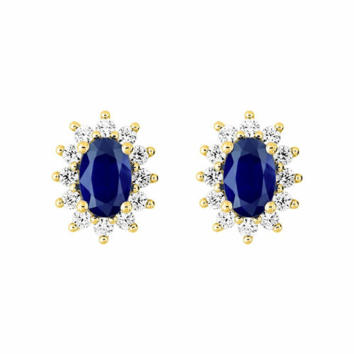 boucles marguerite saphir ovale