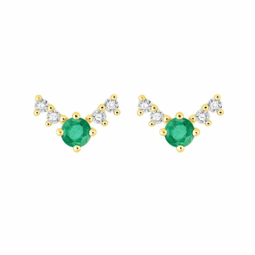 puces oreilles emeraude diamant