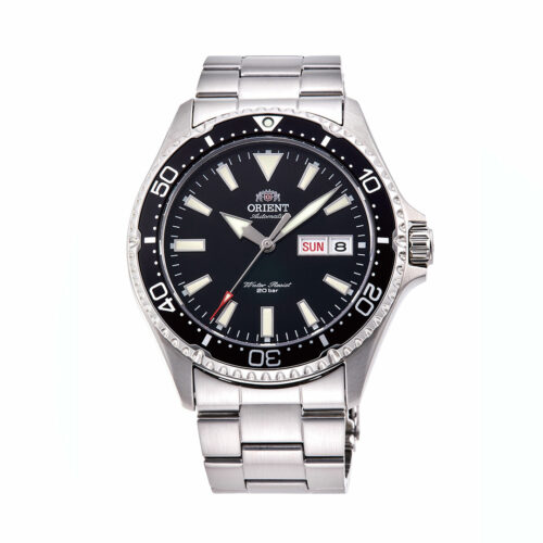 montre orient acier cadran noir